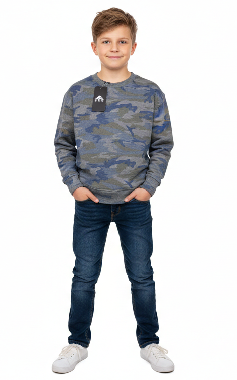 Gray Green Sweatshirt For Boy's - SKM