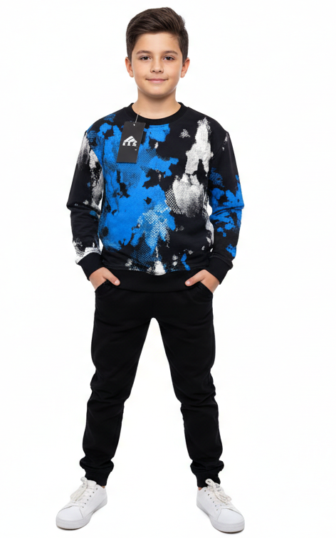 Black Blue Sweatshirt For Boy's - SKM