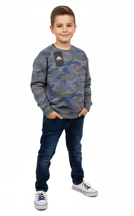 Gray Green Sweatshirt For Boy's - SKM