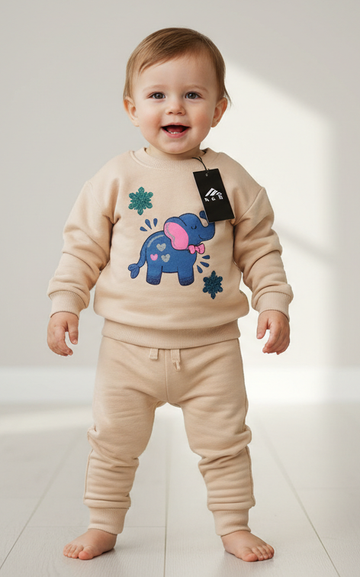 Elephant Sweat Shirt With Jogger For Kid's - SKM