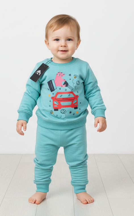 Car Sweat Shirt With jogger For Kid's - SKM