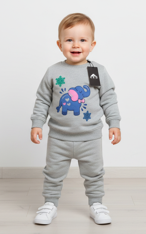 Elephant Sweat Shirt With Jogger For Kid's - SKM