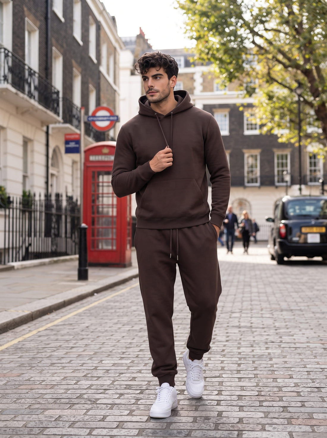 Premium Men's Hoodie Tracksuit | SKM Khaki
