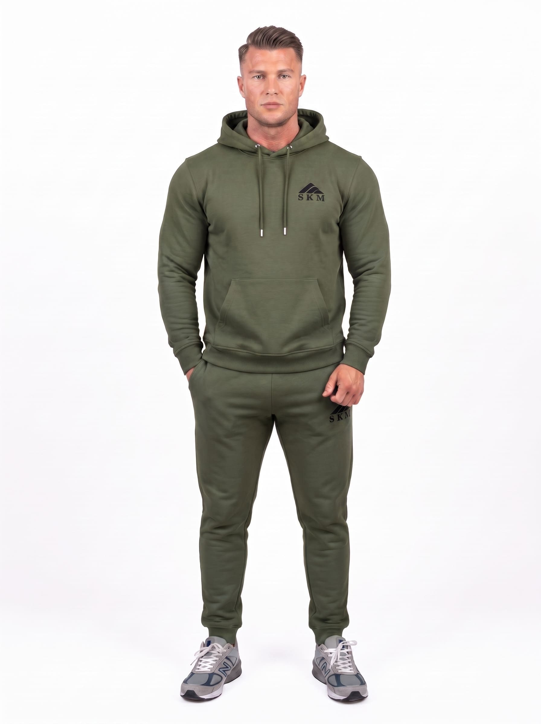 Men's Hoodie Tracksuit Set | SKM Olive Green