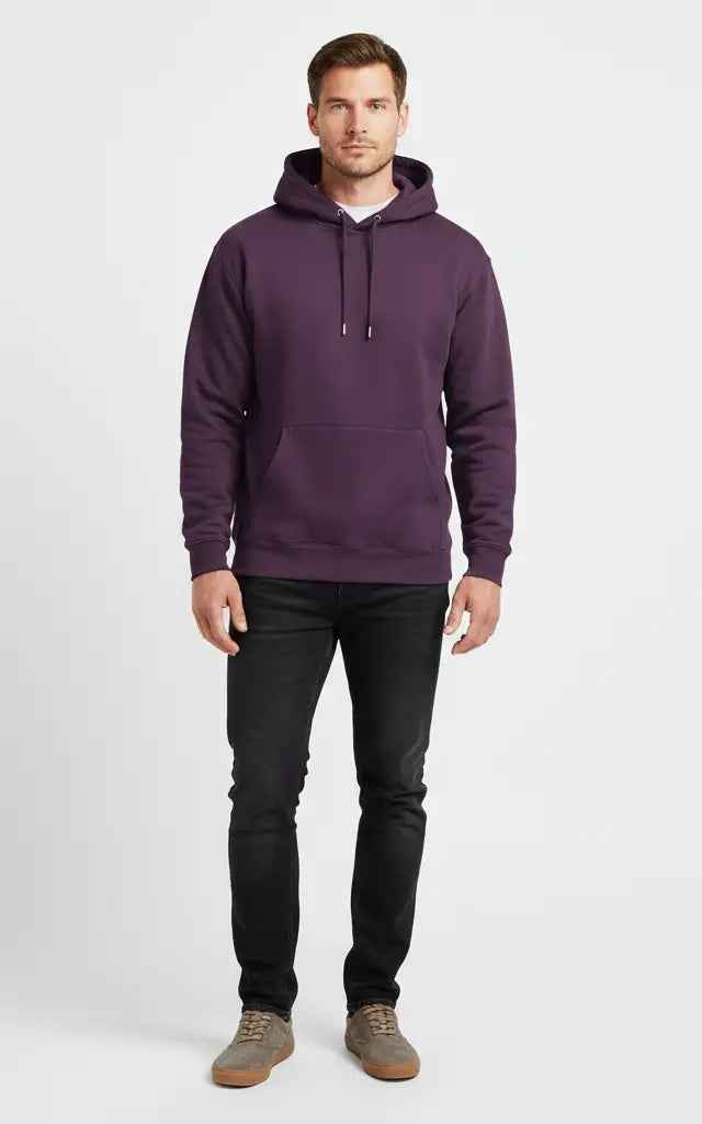 Men’s Basic Pullover Hoodie – Comfortable & Casual - SKM