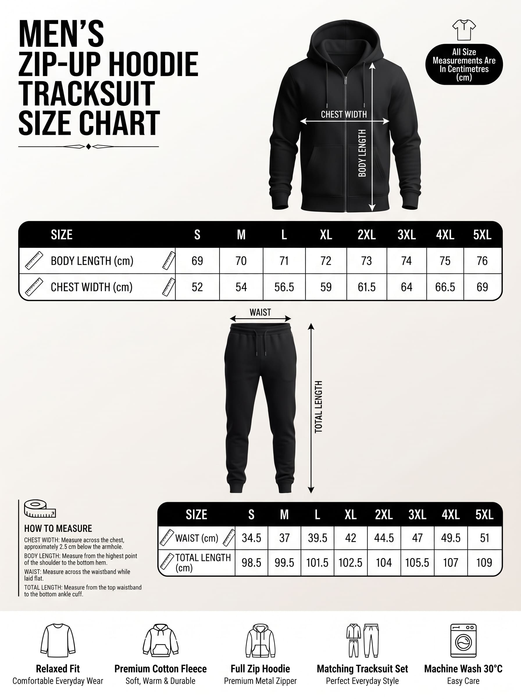 Men's Zip Up Hoodie Tracksuit | SKM