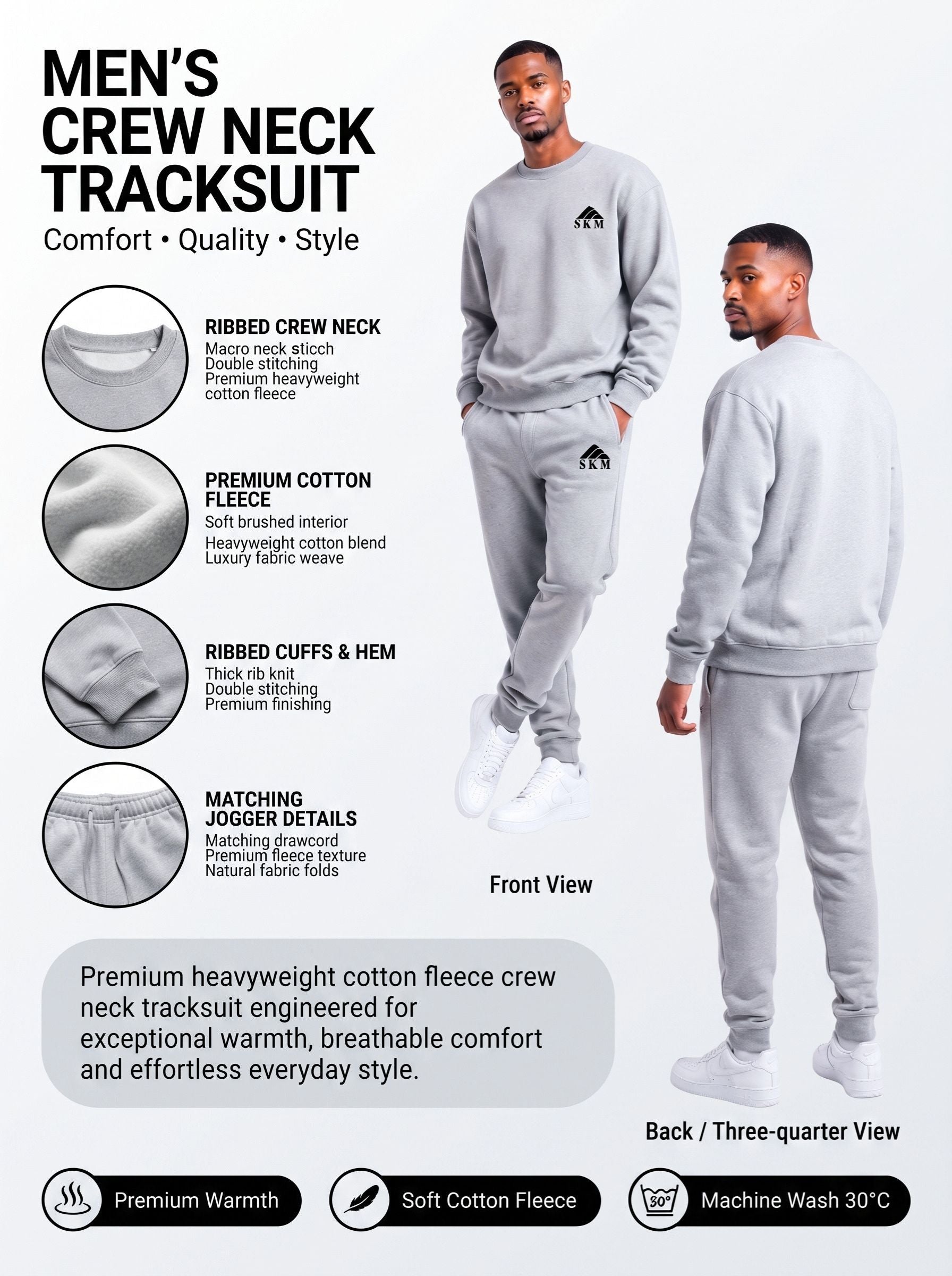 Men's Crew Neck Tracksuit | SKM